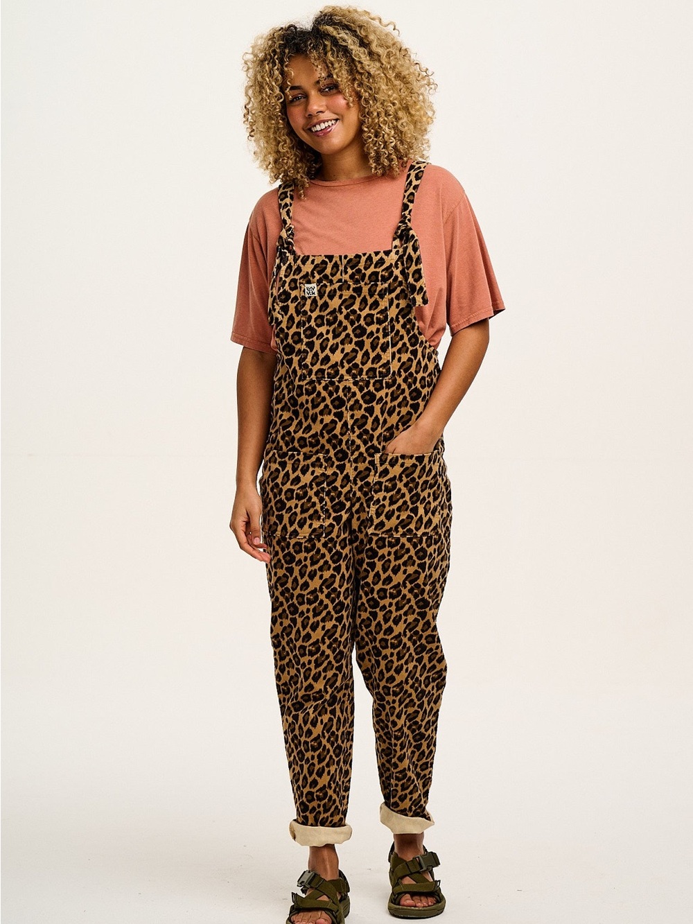 Lucy & Yak Original Dungarees Leopard Corduroy Size 28 UK Size 24 US NWT